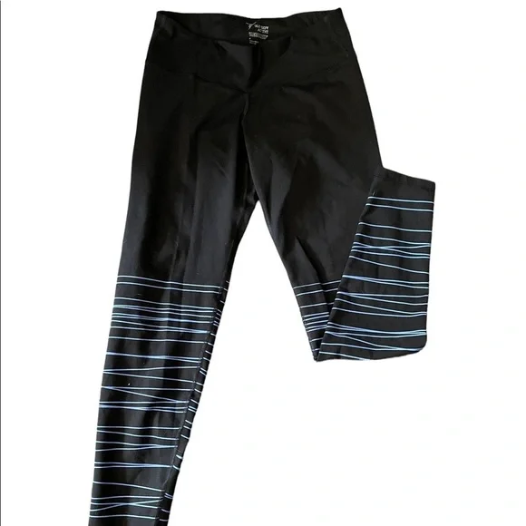 Old Navy Black and Blue Leggings Pants size Medium - Picture 1 of 5